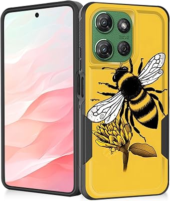 for Moto G Stylus 5G 2025 Case,Heavy Duty Dual Layer Hybrid Hard PC Soft Rubber Shockproof Protective Rugged Bumper Case for Motorola Moto G Stylus 5G 2025,Honey Bee