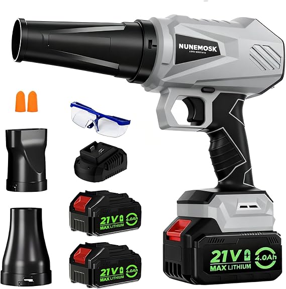 Leaf Blower Cordless with Battery and Charger,Mini Portable,Grey