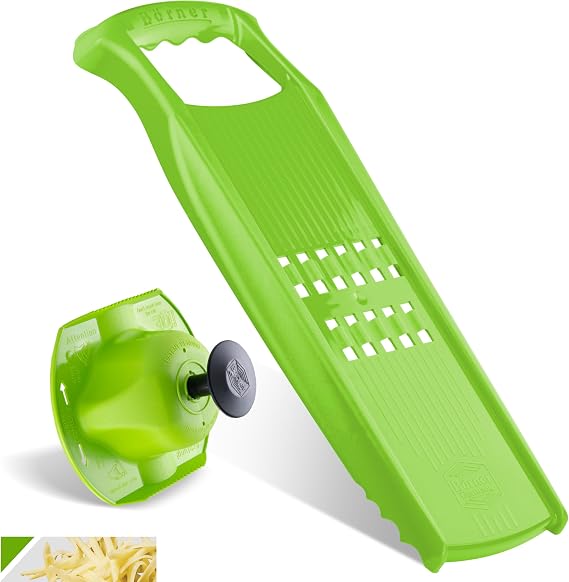 Borner by Reston Lloyd Rosti Powerline Potato Grater for Hash Browns, Zucchini Fritters & More, Shredder for Raw Vegetables, with Food Safety Holder, Made in Germany, Lime