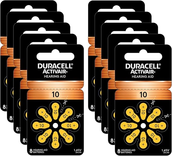 Duracell Activair Hearing Aid Batteries: Size 10 (80 Batteries)