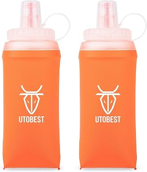 UTOBEST 2 Pack Soft Flask Running Water Bottle Collapsible Water Bottle for Trail Running Hydration Pack Hiking Cycling Climbing 350ML