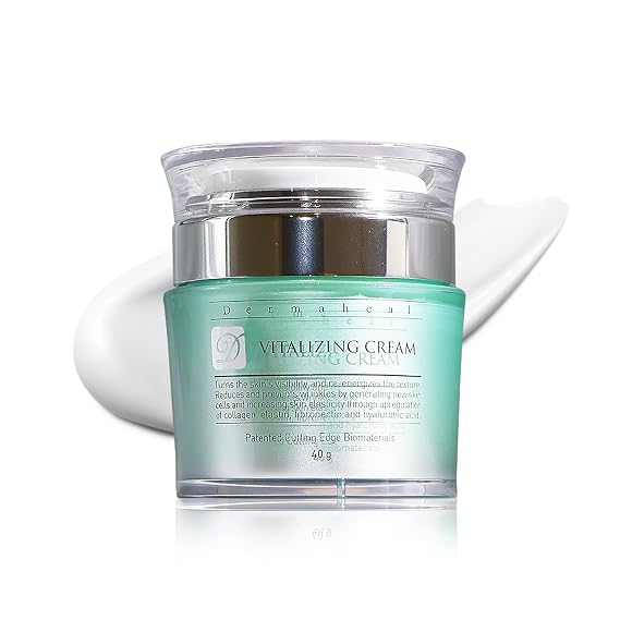 Vitalizing Cream Anti Aging Face Moisturizer with Advanced Peptide Complex for Skin Elasticity and Fine Line Reduction 1.41 oz
