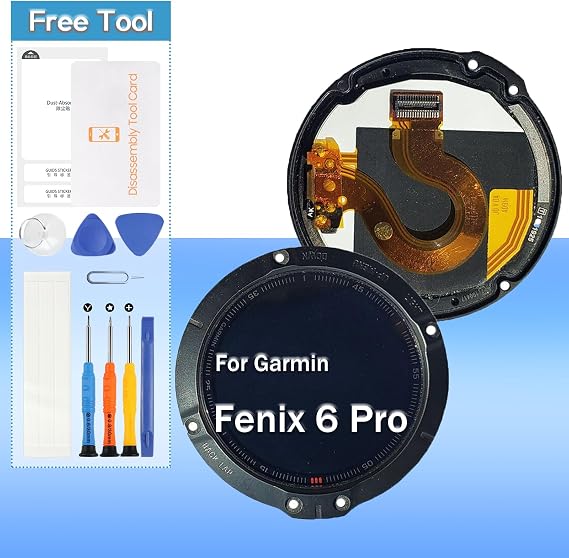 Yondista for Garmin Fenix 6 Pro Screen Replacement LCD Display Touch Digitizer Assembly(Black)