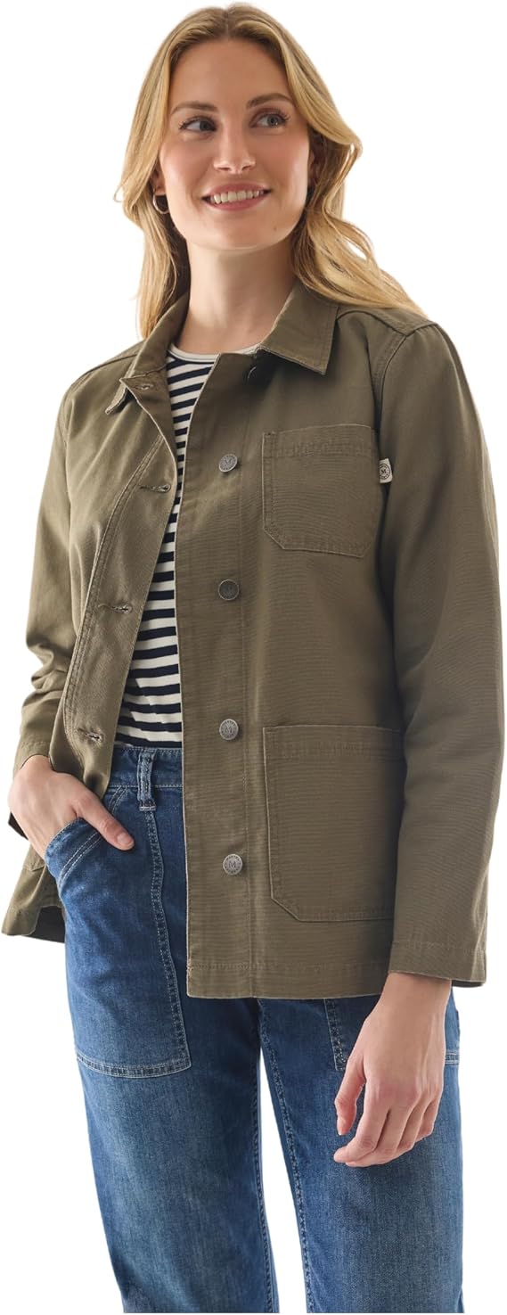 Martha Stewart Women's Garden Chore Jacket, Lightweight Utility Coat, Casual Outerwear, Long Sleeve