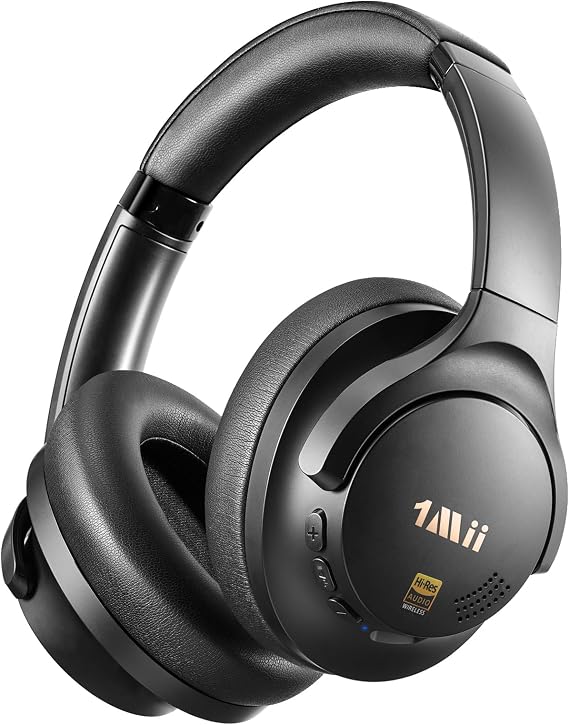 1Mii Y8+ Noise Cancelling Headphones for Gaming, Airplane & Travel, Black