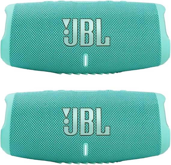 JBL Charge 5 - Waterproof Portable Bluetooth Speaker - Teal/Teal (Pair)