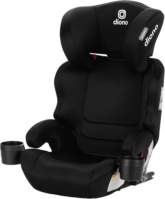 Diono Everett NXT High Back Booster Car Seat with Rigid Latch, Lightweight Slim Fit Design, 8 Years 1 Booster Seat, Black