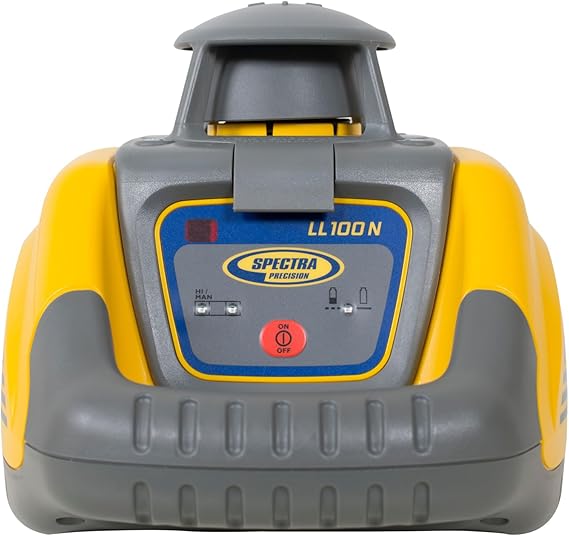 Spectra Precision LL100N Laser Level, Self-Leveling laser with HR320 Receiver, Class 2, C59 Rod Clamp, Alkaline Batteries, Carry Case, Yellow