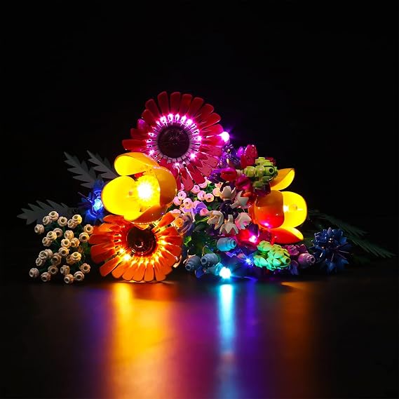 VONADO Led Light Kit Compatible with Lego Wildflower Bouquet 10313 Artificial Flowers(No Model),Building Lighting Kit Compatible with Lego Botanical Plant Collection(Only Light)