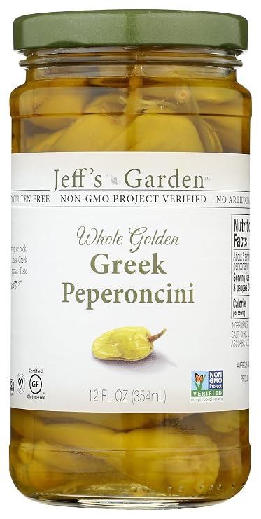 Jeff's Garden, Peperoncini Grrek Golden Whole, 12 Ounce