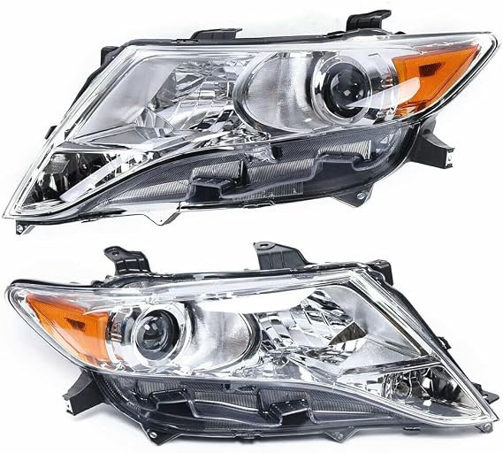 For 2009-2016 Toyota Venza Base/LE/XLE Non-Limited/Wagon Halogen Headlights | Left and Right Side Headlamps Assembly, Black Housing, Clear Lens, Replaces 81150-0T020 811500T020 81110-0T020 811100T020