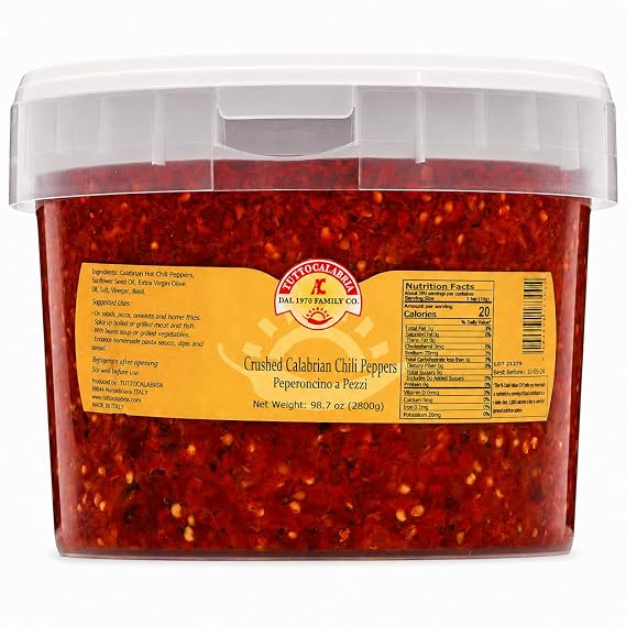 TUTTOCALABRIA Bulk Tutto Calabria Crushed Calabrian Chili Peppers 2.8 kg (98.7 oz)
