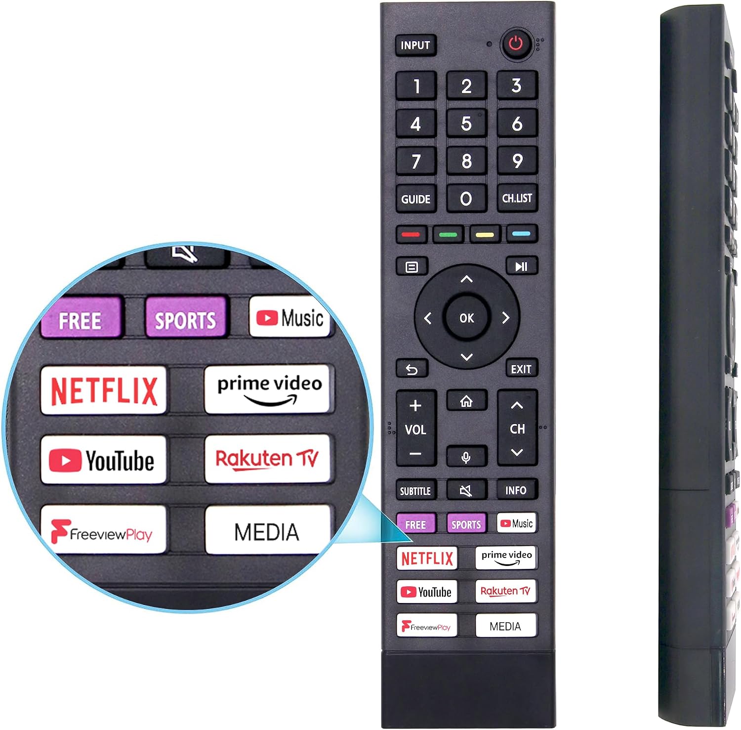FOXRMT ERF3A80 Replacement Hisense Remote Control Fit for Hisense 4K UHD TV - No Setup Required