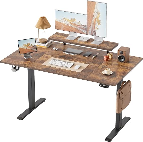 Klicelor Eletric Height Adjustable Desk, Movable Monitorstand, 140x80cm
