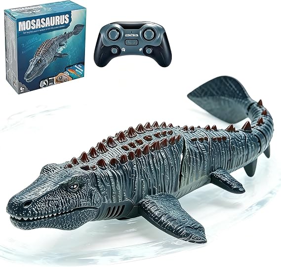2.4GHz Remote Control Mosasaurus Boat,RC Swimming Water Pool Toy