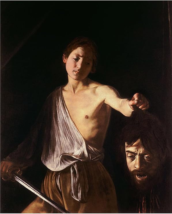 HISTORY GALORE 24x36 gallery poster, Caravaggio, David with the Head of Goliath, 1609-1610, Galleria Borghese, Rome