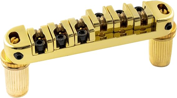 Musiclily 51.5mm Guitar Locking Roller Bridge Tune-O-Matic Bridge for Epiphone Les Paul SG Style Electric Guitar,Gold