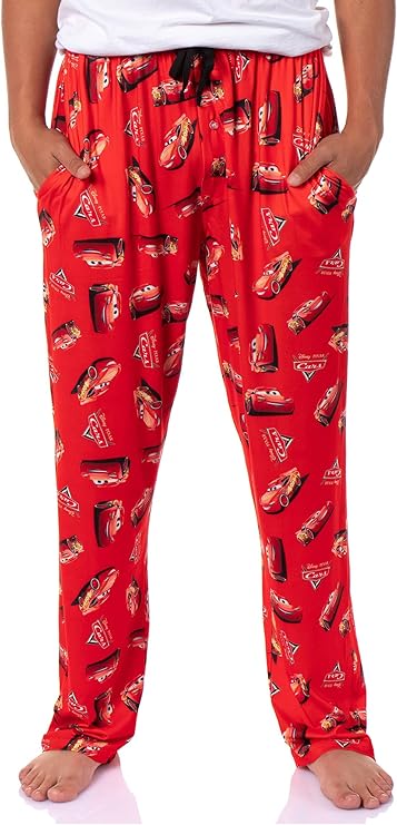 Disney Cars Pajama Pants Men's Lightning McQueen AOP Logo Sleepwear