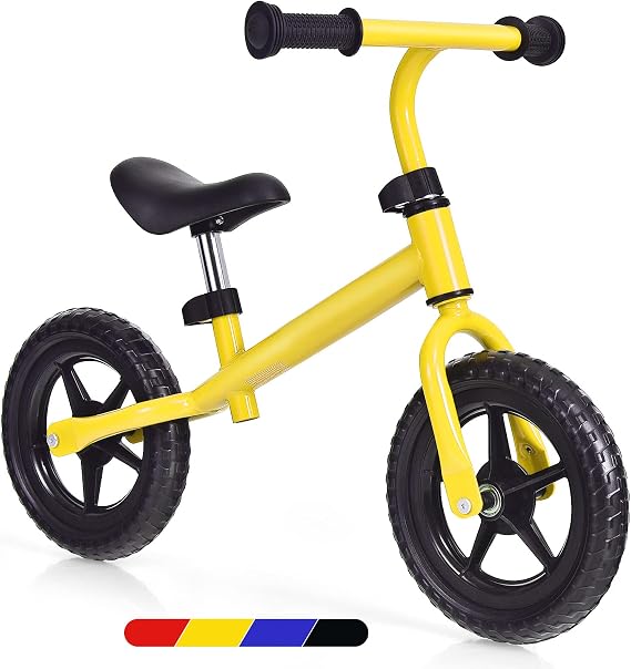 BABY JOY Kids Balance Bike, Aluminum No Pedal Training Bicycle with Adjustable Handlebar & Seat, 12 Puncture-Proof EVA Tires, Lightweight Balance Bike for Toddlers and Kids Age 2+ Years Old