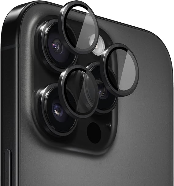 Microsonic Apple iPhone 16 Pro Tekli Kamera Lens Koruma Camı Siyah [iPhone 16 Pro ile Uyumlu Kamera Koruyucu Film - Siyah]
