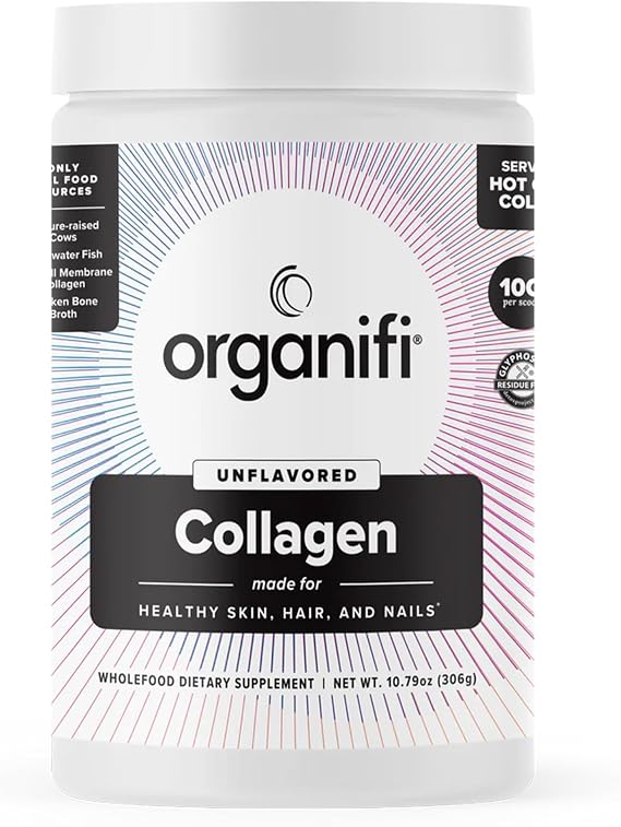 Organifi Multi Collagen Powder for Skin, Hair and Nails, 30 Servings