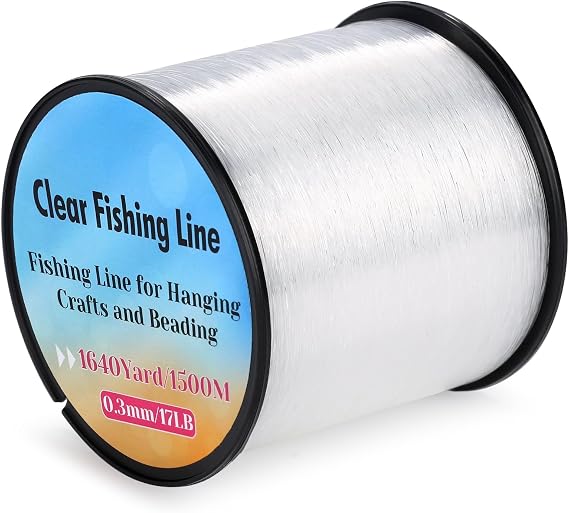 Strong Fishing Line Clear, Acejoz Fishing Wire 0.3mm, 0.45mm, 0.8mm Invisible Hanging Wire Nylon String Heavy Duty Monofilament Line for Hanging Decoration Balloon Garland Crafts