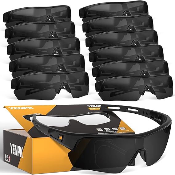 Tinted Safety Glasses for Men Women, Safety Goggles Impact Resistant, ANSI Z87.1+ UV400 Eye Protection, Anti Scratch