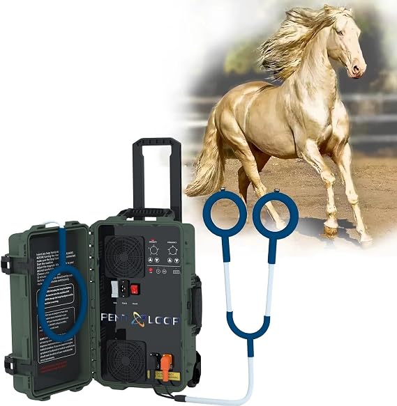 Pulse Electromagnetic PEMF Therapy Machine,Magnetic Horse PEMF Therapy Devices with X Wing, Single and Butterfly Loop, for Animals Pain Management(Green)