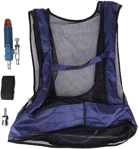 Air Compressed Cooling Vest, Industrial Adjustable Body Cooling Workwear for Welding Cotton Oxford One Size 1 Pack