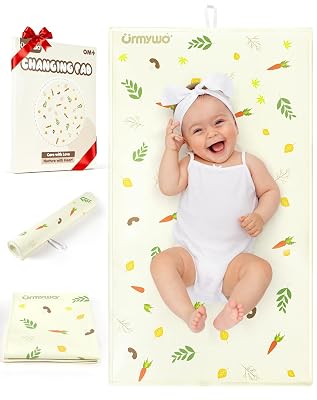 Baby Portable Diaper Changing Pad - Waterproof & Wipeable Changing Mat with PU Leather - Soft Comfortable - Foldable Travel Bag & Camping Mat - Newborn Essentials Must Haves - Baby Shower Gifts