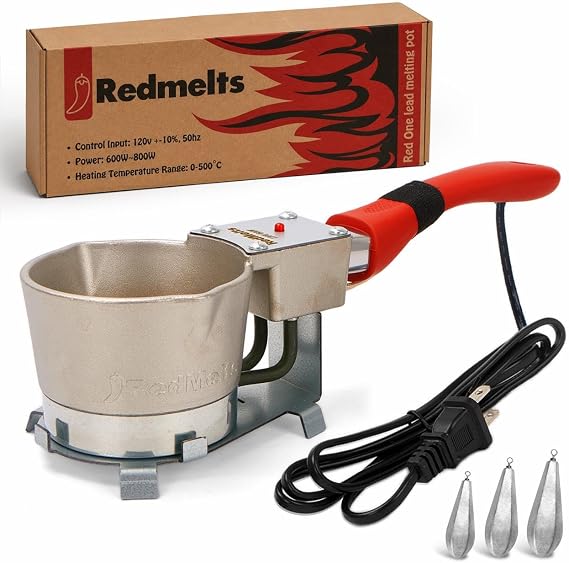 Lead Melting Pot Electric for Fishing Mold Kit, Fast-Melting Lead Pot and Lead Smelter Pot, 5-Pound Capacity, for Fishing Weights Molds & Bullet Casting Molds, Designed in USA