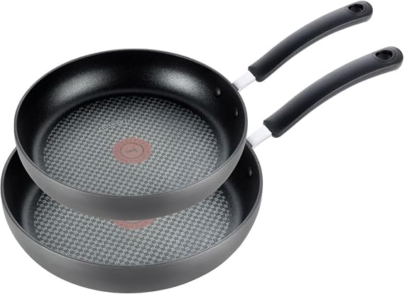 T-Fal Ultimate Hard Anodized Nonstick Fry Pan Set, 2-Pack, 10,12 in, Onyx