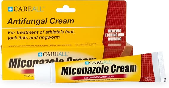 CareAll Miconazole Nitrate 2% Antifungal Cream 1.0 oz., Cures Most Athletes Foot, Jock Itch, Ringworm, Compare to Leading Brand