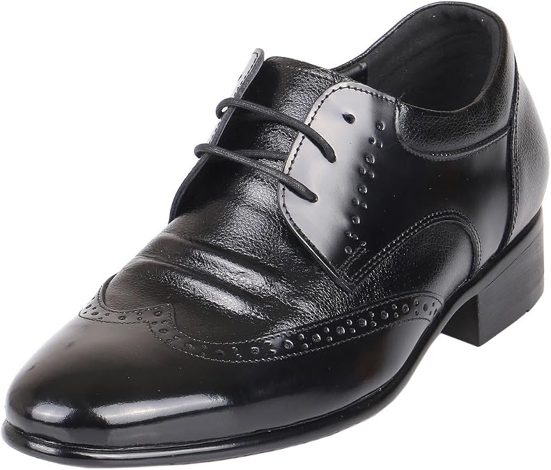 for Short Male Built in Height Increasing Dress Shoes 2.4" Tall Black