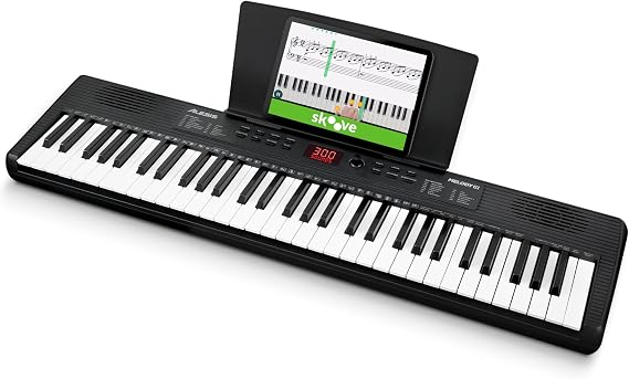 Alesis Keyboard Piano, 61 Keys Built-in Speaker, Portable Electronic Keyboard for Beginners, Tablet/Music Stand, 300 Tones, Free Lesson Included, Melody 61 MK4 | 初心者がすぐに演奏を楽しめるポータブルキーボード。多彩な300音色、スプリット/レイヤーモード、上達をサポートするレッスン機能付属