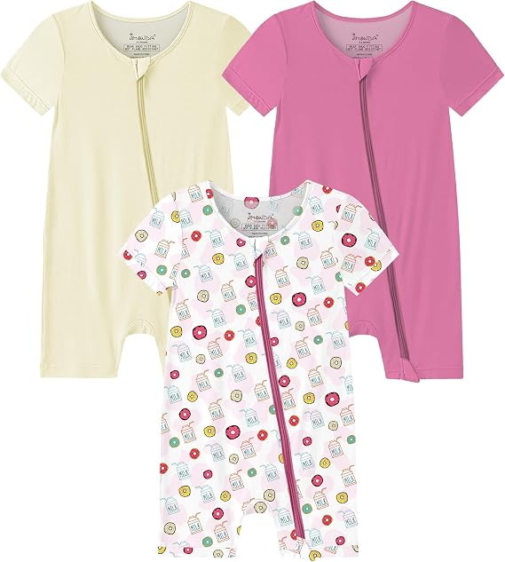 Jimonda Rayon From Bamboo Pajama Baby Short Sleeve Romper Boy Girl Sleeper