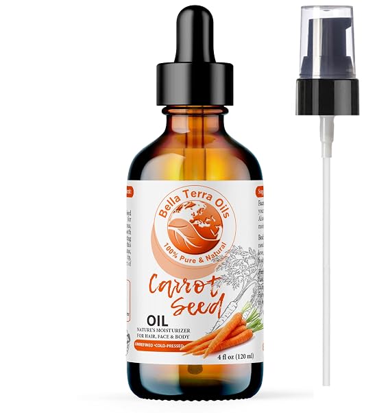 Bella Terra Oils - Natural Carrot Seed Oil 2oz - Enriched with Carotene & Essential Nutrients, Elevate Your Skin Care Regimen with This Luxurious Oil