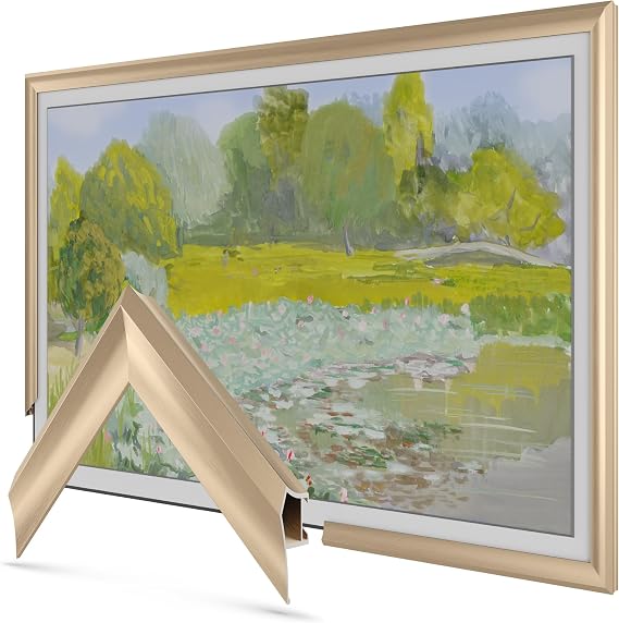 Pale Gold Prismatic 50" Deco TV Frame for Samsung The Frame/Pro TVs