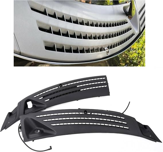 Windshield Wiper Cowl Cover Panel Compatible With 2004-2008 Ford F150 Outer Wiper Cowl Vent Grille Front Left & Right 2Pcs 4L3Z-15022A69-AA & 4L3Z-15022A68-BA
