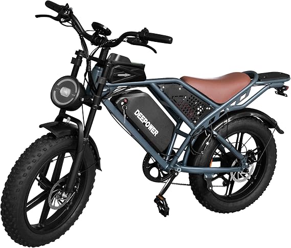 DEEPOWER Electric Bike for Adults,1500W Peak Motor 30MPH 35-50 Miles Electric Dirt Bike,Dual Suspension Ebikes for Adults, 20" Fat Tire E Bike with 960Wh Battery,UL2849 Tested