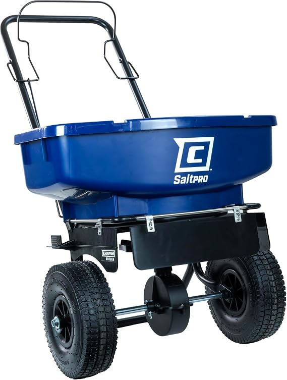 CHAPIN 88000A SaltPro 80 lb Salt Spreader, Walk-Behind, Ice Melt, 10" Tires