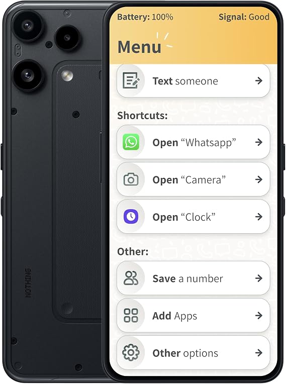 Simple Mobile Phone | Designed For Senior Users | No Icons | Voice-Enabled Texting | 50MP Camera | With Phone Case, Charger and Screen Protector