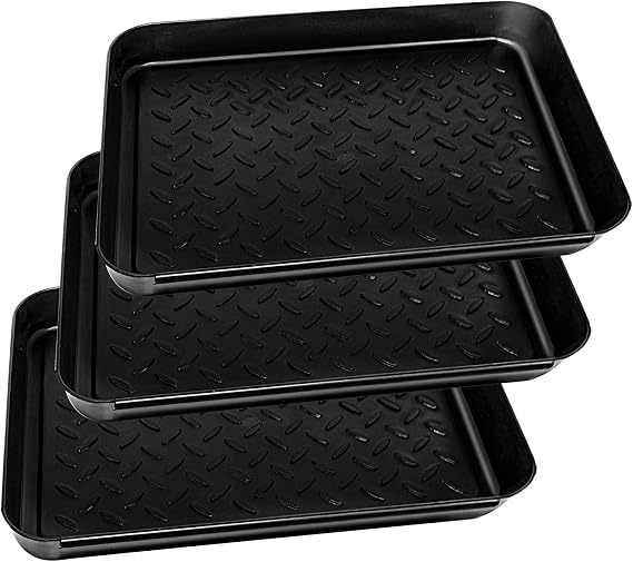 3 Pcs Under Sink Drip Tray, 13.8 * 10.8 Inch Plastic Under the Sink Drip Protector Tray Under the Sink Mat Under Sink Drip Catcher for Kitchen Bathroom or Laundry Room