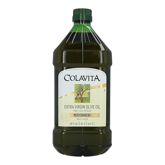 Colavita Mediterranean Extra Virgin Olive Oil | Cold Pressed Blend from Italy, Greece, Spain, Tunisia, Turkey and Morocco | Full-Bodied Flavor with Velvety Texture | OU Kosher | 34 Fl Oz (1 L)