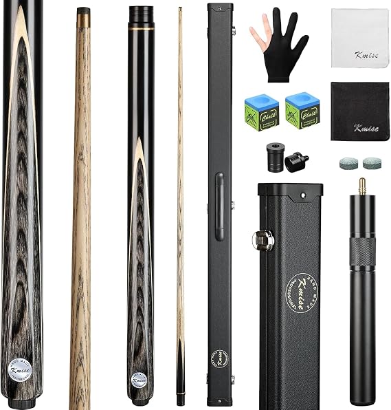 Kmise Snooker Pool Cue Sticks Set Black 21oz