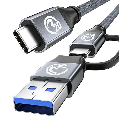 240W USB C Short Cable 0.6FT, 20Gbps USB C 3.2 Gen 2 Cable, 4K Video USB C Monitor Cable, C Type Charger Fast Charge for iPad, USB to USB C Cable for