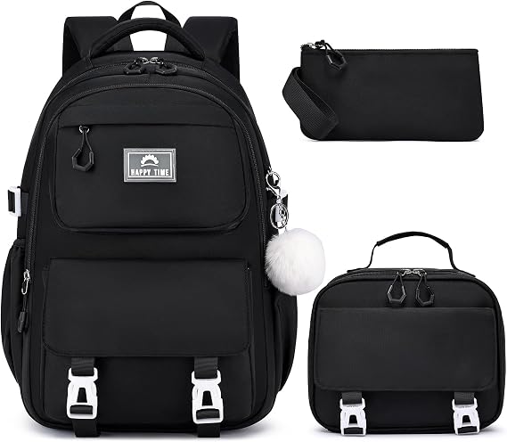 MOMUVO School Backpack Set for Girls,3pcs Bookbag with Lunch Box Pencil Case Kids School Bag Set