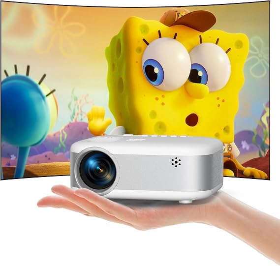 PANSEBA Mini Projector, 2025 Upgraded 1080P HD Projector, Portable Projector with Bluetooth, Movie Projector Compatible with Smartphone/Laptop/TV Stick/HDMI/USB