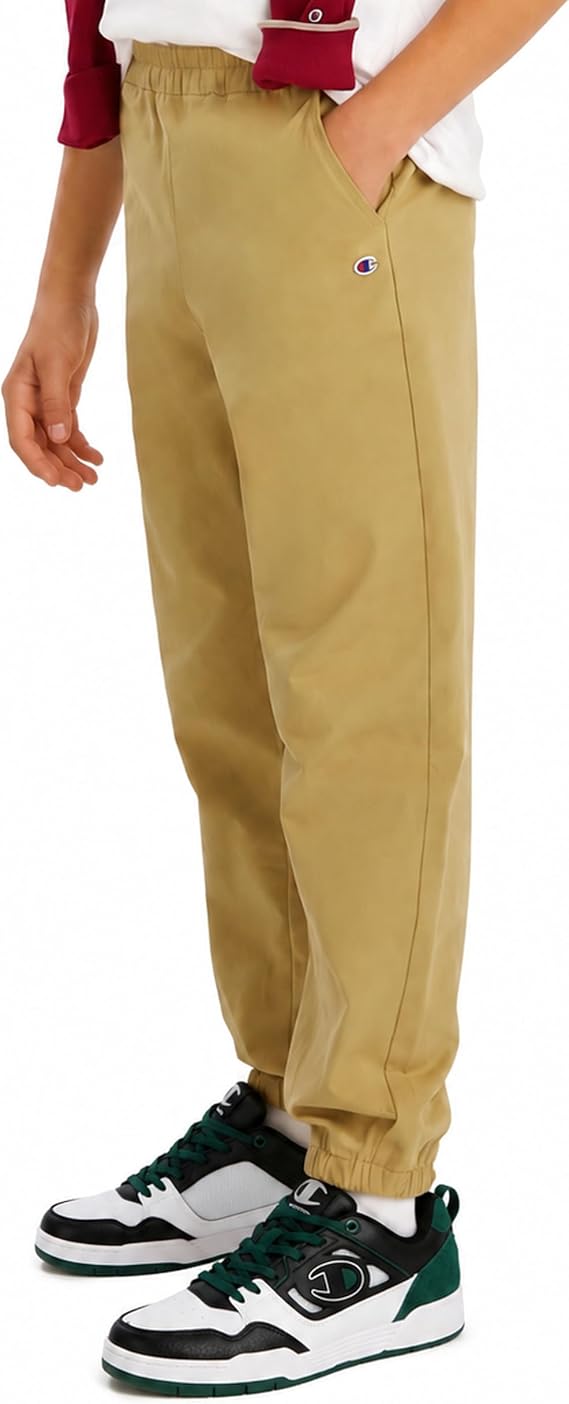 Champion Boys Twill Jogger Pants Stretch Cotton Athletic Pant with Pockets