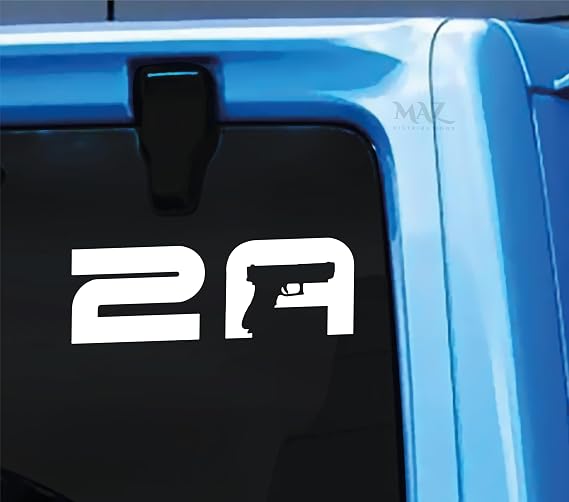 MAZ DISTRIBUTIONS 2nd Amendment Sticker Vinyl Decal for Laptop Waterproof Sticker for Waterbottle Useable Indoor and Outdoor Easy use for Car, Van, Trucks and Bag - 7 Inches appx - MAZ-451